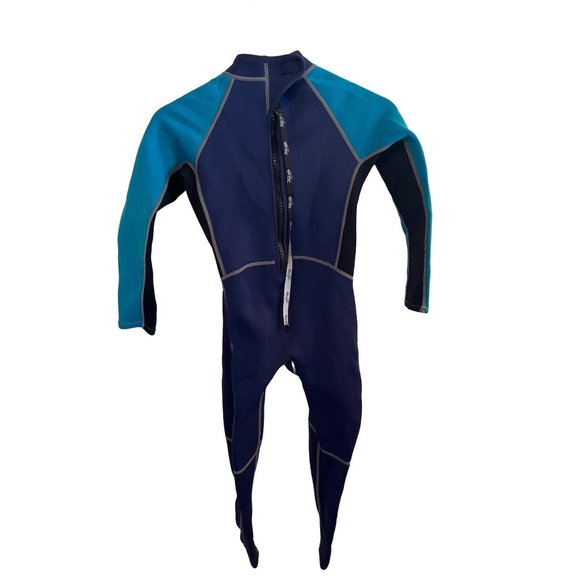 Natyfly Blue Swim Full Body Wetsuit Kid's Child's Size XL Zip Up Neoprene - Picture 1 of 5